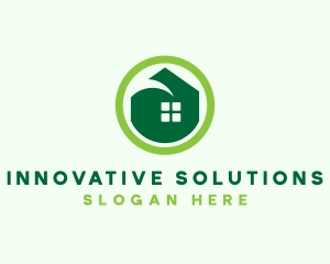 Green Eco House logo design