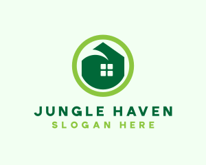 Green Eco House logo design