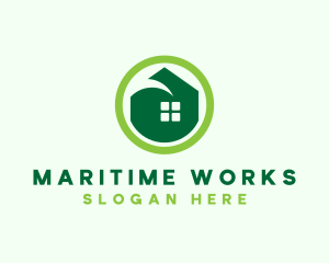 Green Eco House logo design