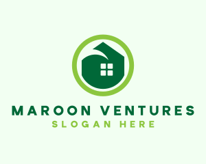 Green Eco House logo design