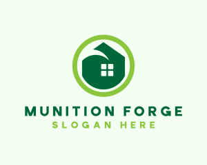 Green Eco House logo design