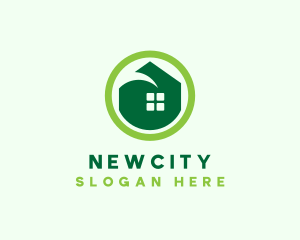 Green Eco House logo design