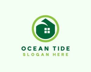 Green Eco House logo design