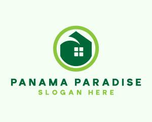 Green Eco House logo design