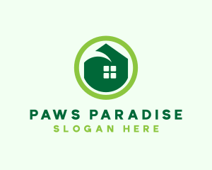 Green Eco House logo design