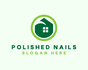 Green Eco House logo design