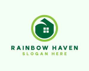 Green Eco House logo design