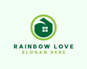 Green Eco House logo design