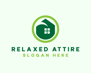 Green Eco House logo design