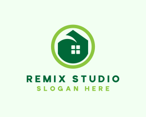 Green Eco House logo design