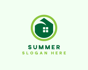 Green Eco House logo design