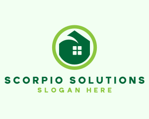 Green Eco House logo design