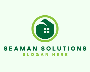 Green Eco House logo design