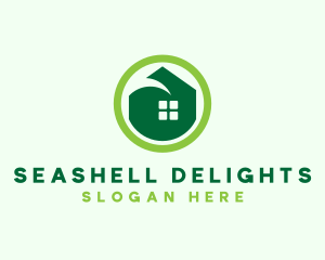 Green Eco House logo design