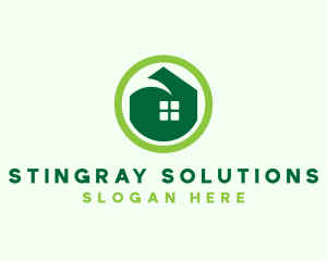 Green Eco House logo design