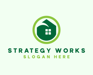 Green Eco House logo design