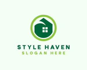 Green Eco House logo design