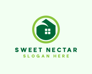 Green Eco House logo design