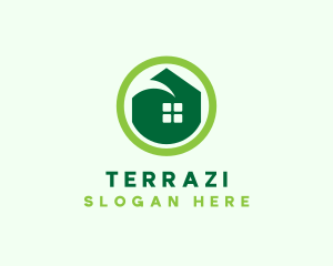 Green Eco House logo design