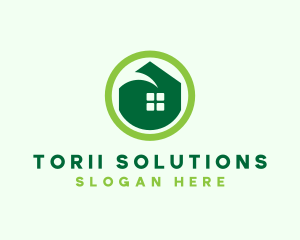 Green Eco House logo design