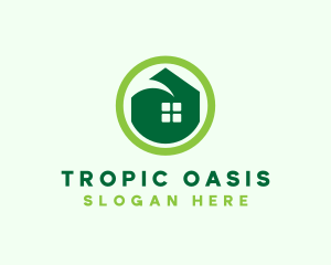 Green Eco House logo design