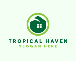 Green Eco House logo design