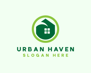 Green Eco House logo design