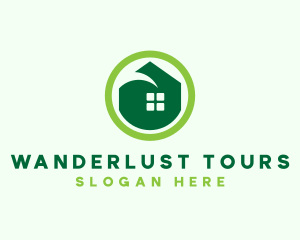 Green Eco House logo design