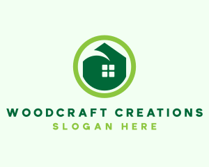 Green Eco House logo design