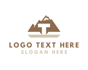 Hiking - Mountain Outdoors Letter T logo design