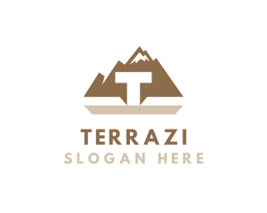 Mountain Outdoors Letter T logo design