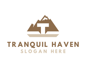 Mountain Outdoors Letter T logo design