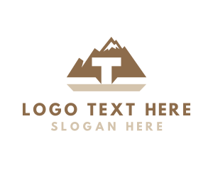 Camp - Mountain Outdoors Letter T logo design