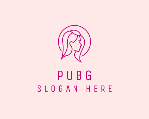 Pink Beauty Face Girl Logo