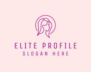 Profile - Pink Beauty Face Girl logo design