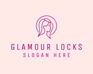 Wig - Pink Beauty Face Girl logo design