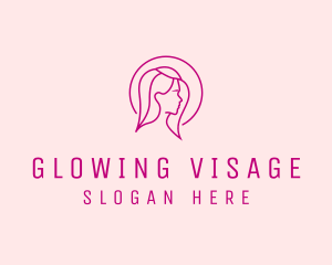 Face - Pink Beauty Face Girl logo design