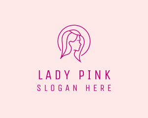 Pink Beauty Face Girl logo design