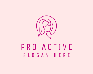 Profile - Pink Beauty Face Girl logo design