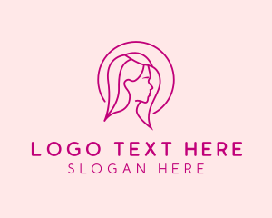 Wig - Pink Beauty Face Girl logo design