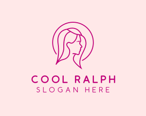 Pink Beauty Face Girl logo design