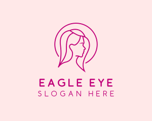 Pink Beauty Face Girl logo design