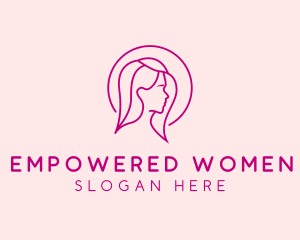 Women - Pink Beauty Face Girl logo design