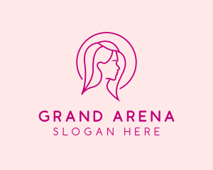 Pink Beauty Face Girl logo design