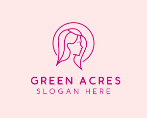 Pink Beauty Face Girl logo design