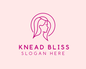 Pink Beauty Face Girl logo design