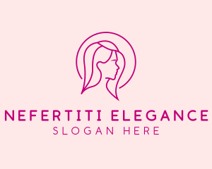 Pink Beauty Face Girl logo design