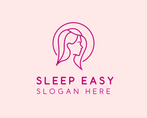 Pink Beauty Face Girl logo design