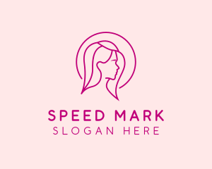 Pink Beauty Face Girl logo design