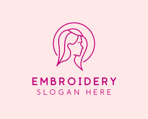 Pink Beauty Face Girl logo design